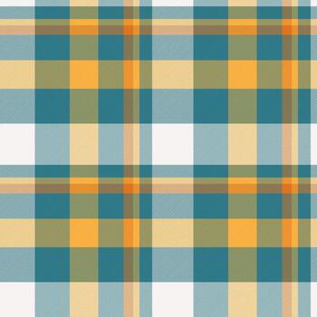 Patterned plaid textile fabric, expressive texture background tartan. Composition pattern check seamless in cyan and white colors. vector