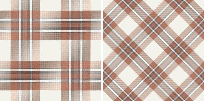 clásico tartán patrones en calentar tierra tonos, exhibiendo tradicional textil diseño. Perfecto para antecedentes, tela huellas dactilares, o creando un acogedor, rústico sentir. vector