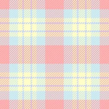 Grungy seamless check tartan, rustic pattern plaid texture. Fiber fabric textile background in light and red colors. vector