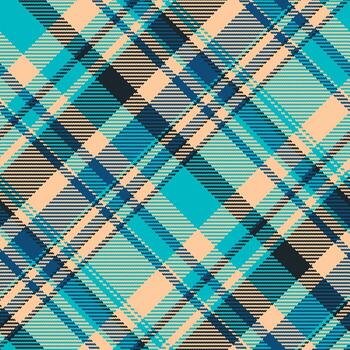 Classic tartan pattern featuring turquoise, navy, and beige hues. Ideal for textile design, backdrops, or adding a traditional touch. Versatile, elegant design. vector