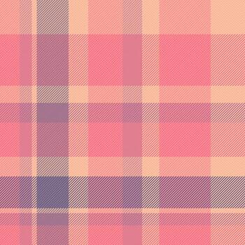 Soft, pastel plaid pattern in pink, peach, mauve. Elegant texture ideal for backgrounds, textiles, or digital design. Evokes warmth and comfort. Versatile. vector