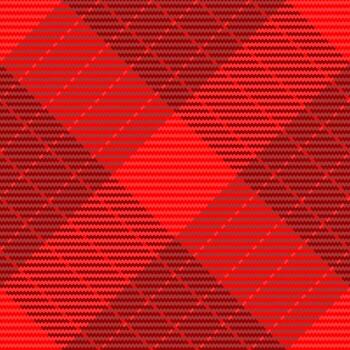 Deep seamless textile texture, furry plaid background. 40s fabric check tartan pattern in red color. vector