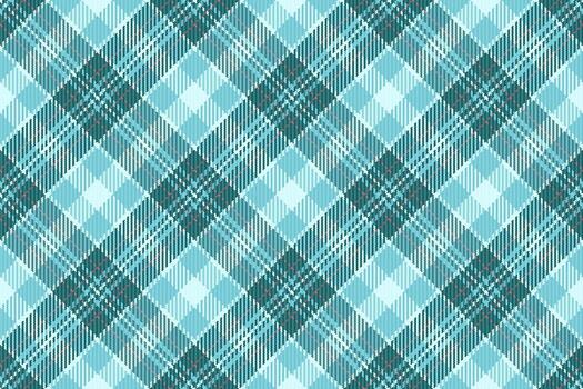 Oriental background check fabric, screen texture textile pattern. Spring tartan seamless plaid in cyan and light cyan colors. vector