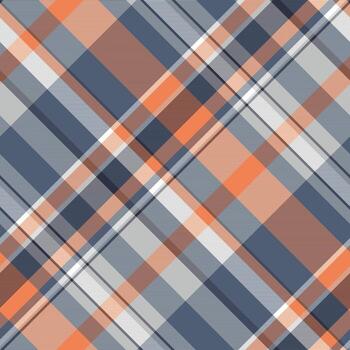 resumen tartán modelo presentando intersectando azul, gris, y naranja líneas. ideal para antecedentes, textiles, o diseño acentos versátil, elegante, y visualmente atractivo. vector
