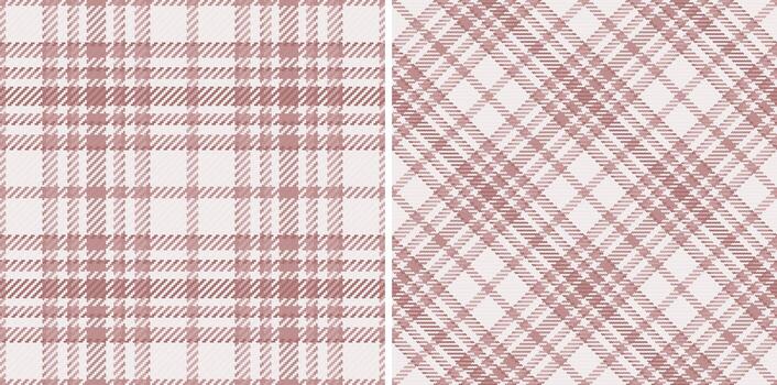 dos sin costura tartán patrones, uno clásico y uno diagonal, en suave, apagado Rosa tonos ideal para antecedentes, textiles, o agregando un toque de tradicional calor. vector