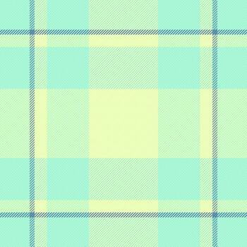 Fuzzy seamless plaid tartan, quilted check pattern. Drawing textile texture background fabric in light and mint colors. vector