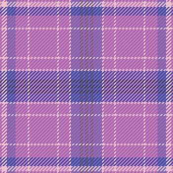 Stationary background textile , tidy tartan texture pattern. Spring seamless plaid check fabric in magenta and indigo colors. vector