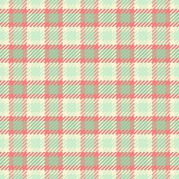 Seamless plaid pattern. Textile design with intersecting lines, creating a classic check design in green, red and beige hues. Perfect for backgrounds. vector