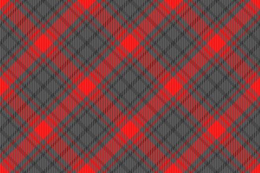 Difficult fabric pattern textile, tile check tartan seamless. French background plaid texture in grey and red colors. vector