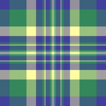 Classic plaid pattern in blue, green, and yellow. A versatile and timeless textile design suitable for backgrounds, apparel, or decorative elements. Great for autumn concepts. vector