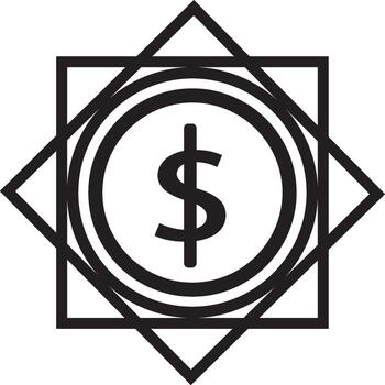 Abstract dollar symbol design with intricate geometric patterns. vector
