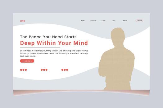 Landing page design template for your website vector