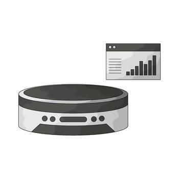 Illustration of Database with Analytics Window vector