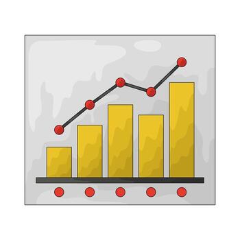 bar grafico con línea gráfico ilustración vector