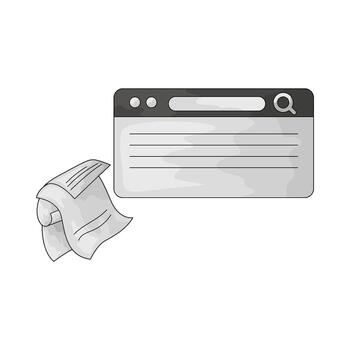 web navegador ventana con papel ilustración vector