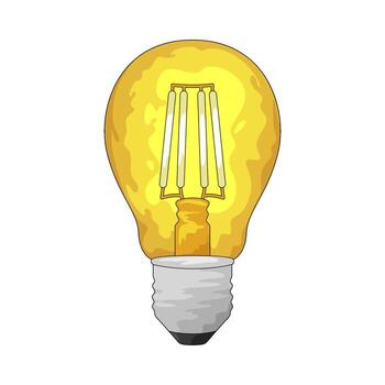 Illustration of a Lightbulb with Filament vector
