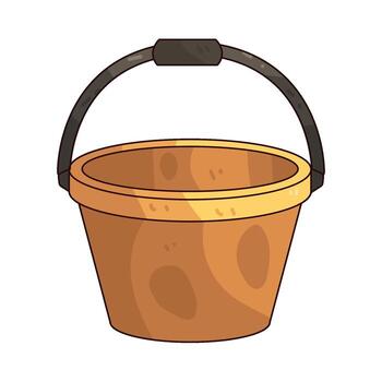 Illustration of an Empty Bucket with Handle vector