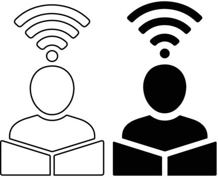 Reading Icon Square Button Set vector