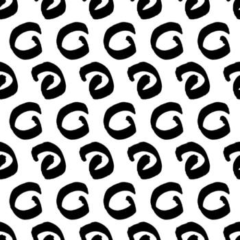 sin costura modelo con negro bosquejo dibujado cepillo Escribiendo círculos forma en blanco antecedentes. resumen grunge textura. genial ilustración vector