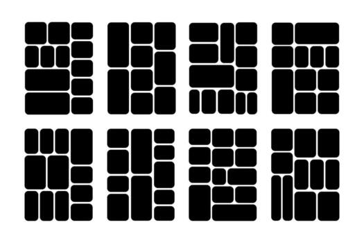 Bento grid abstract poster template minimal geometric modern frame style. Metaball y2k pattern for ui, website vector