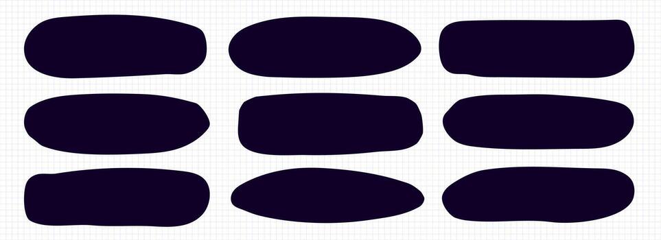 Irregular text box set black color vector