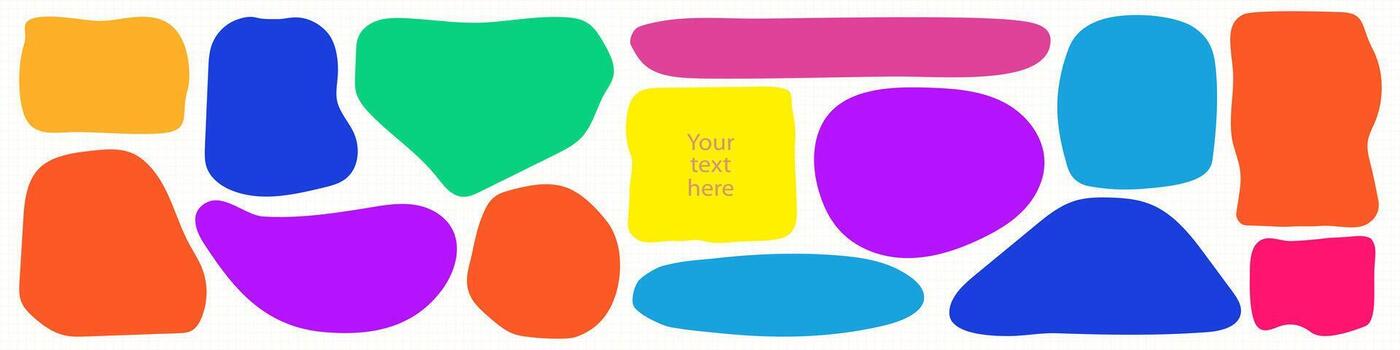 Irregular text box set colorful vector