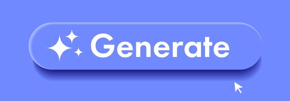 Generate AI button blue color user interface vector
