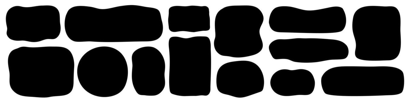 Irregular text box set design elements vector