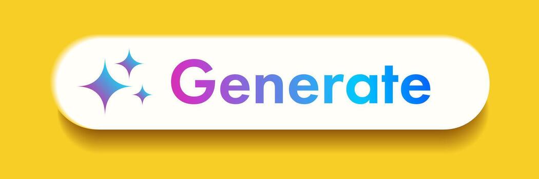 Generate AI button user interface modern color vector