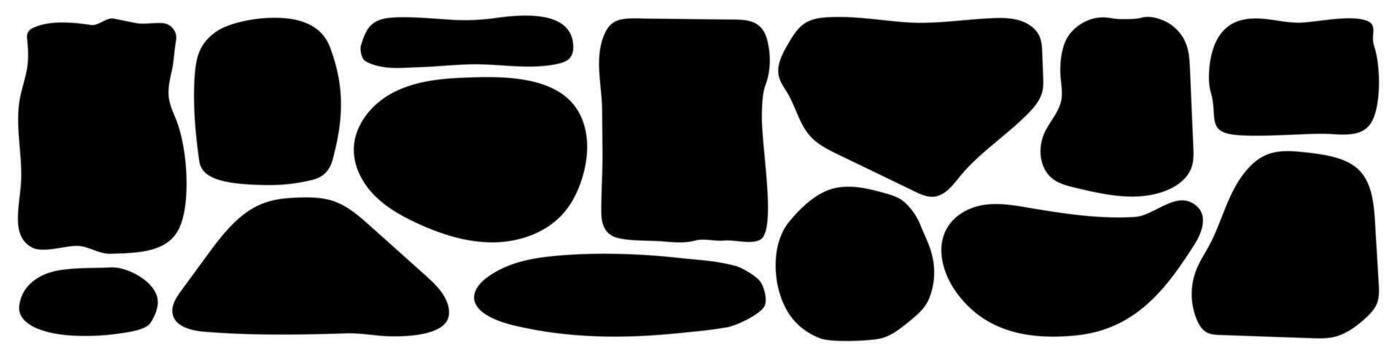 Irregular text box collection black color vector