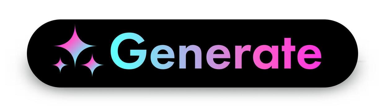 Generate AI button user interface coorful style vector