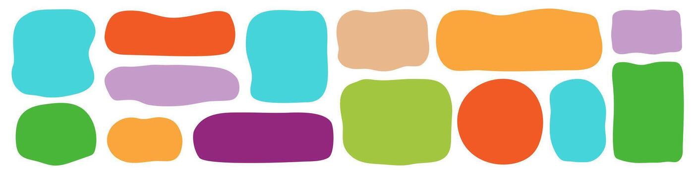 Irregular text box set colorful flat design elements vector