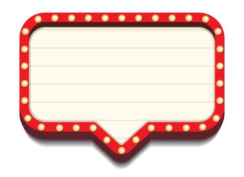 retro caja ligera modelo mensaje caja marco vector