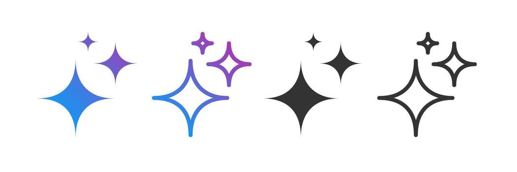 Generate AI icon sparkle trendy style. Machine learning technology, artificial intelligence button for ui ux element, app, website vector