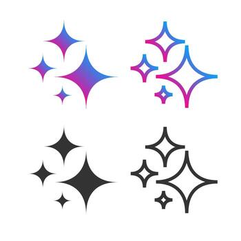 Generate AI sparkle icon collection modern style. Machine learning technology, artificial intelligence button for ui ux element, app, website vector