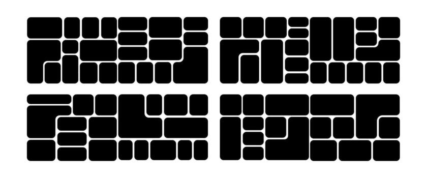bento cuadrícula resumen modelo mínimo geométrico moderno marco estilo negro color. metaball y2k modelo para ui, sitio web vector