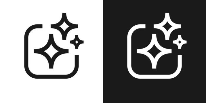 Generate AI symbol with sparkle trendy style. Machine learning technology, artificial intelligence button for ui ux element, app, website vector