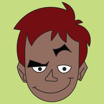 A bad boy with a mischievous look, notorious style character, good for kids books characters and posters, suitable for logos and signs and web design, gaming character and avatar vector