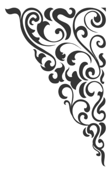 Vintage pattern corner, decorative lines, classic elements transparent background png