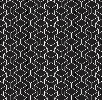 Square 3D line pattern black background design vector