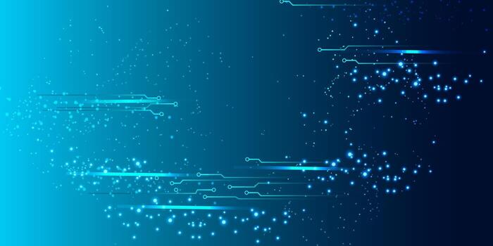 resumen azul tecnología antecedentes con circuito líneas y brillante partículas vector