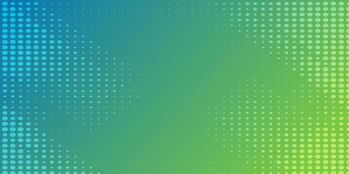 Gradient Halftone Pattern with Blue and Green Circles on a Smooth Background. vector