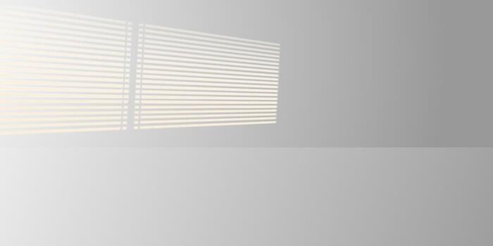 Horizontal Blinds Shadow on Gray Wall Creating Geometric Light Patterns. vector