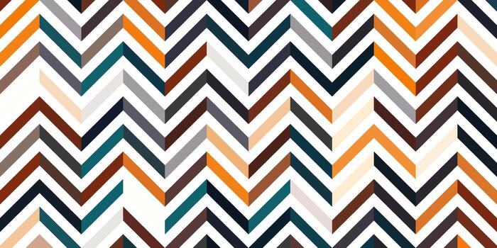 Colorful Chevron Pattern with Geometric Zigzag Design and Warm Tones. vector
