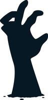 Silhouette of Spooky Zombie Hand. Halloween Decoration. vector