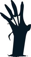 Silhouette of Zombie Hand. Halloween Decoration. vector