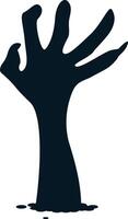 Silhouette of Spooky Zombie Hand on White Background vector