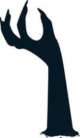 Silhouette of Scary Zombie Hand vector