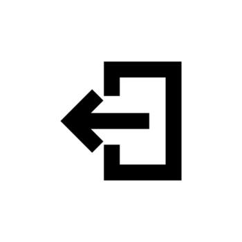 sólido cerrar sesión flecha icono para sencillo y seguro usuario fluir vector