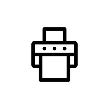 Outline Line Print Icon for Mobile, Web, and PDF Document Tasks vector